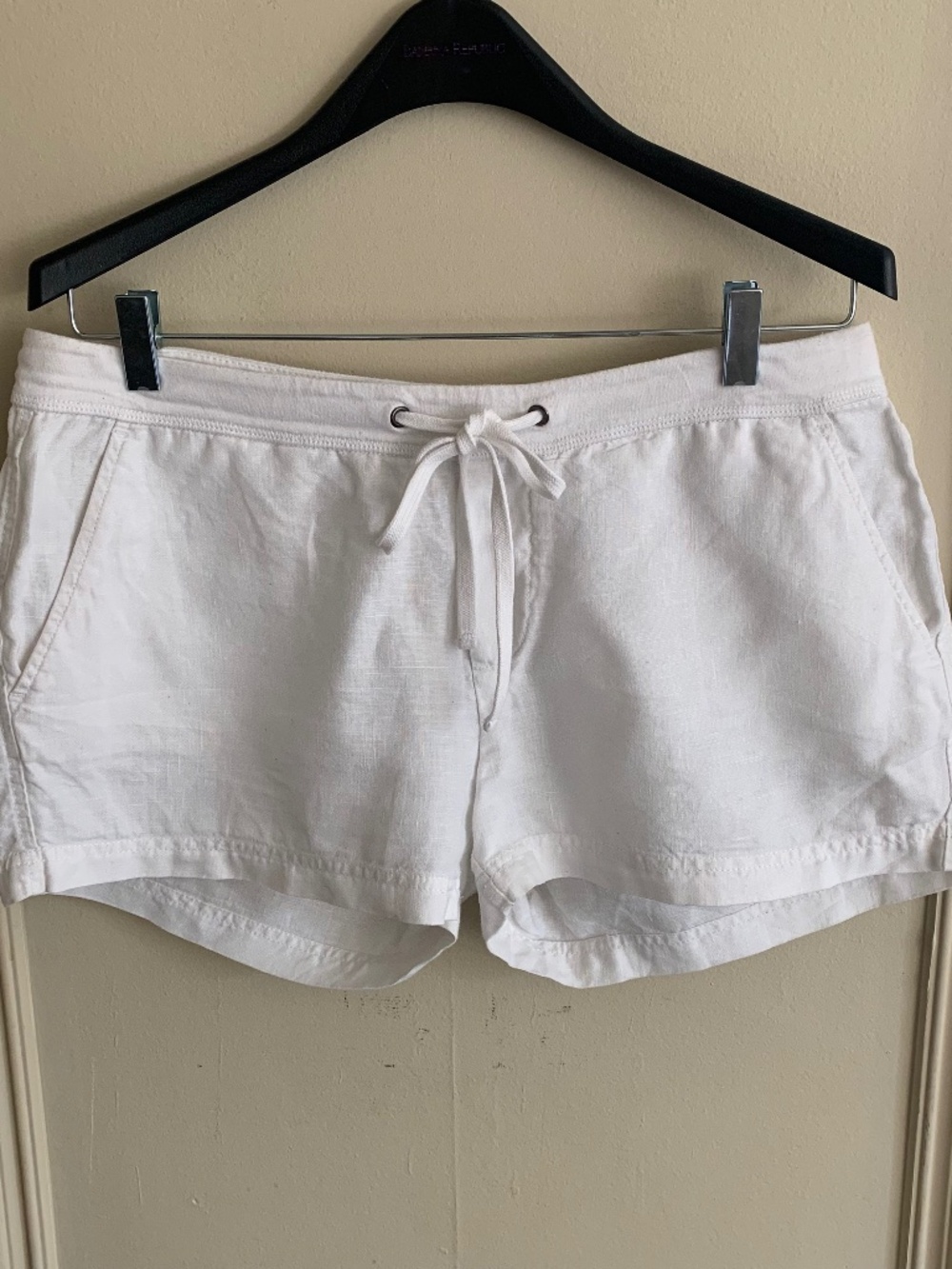 JAMES PERSE white linen drawstring shorts, size 3